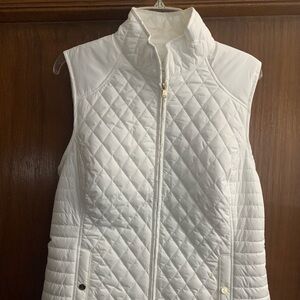 FAIRWAY & GREENE WHITE QUILTED PATTERN VEST size L Golf